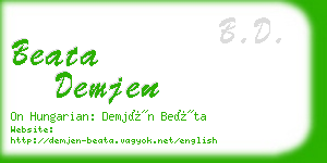 beata demjen business card